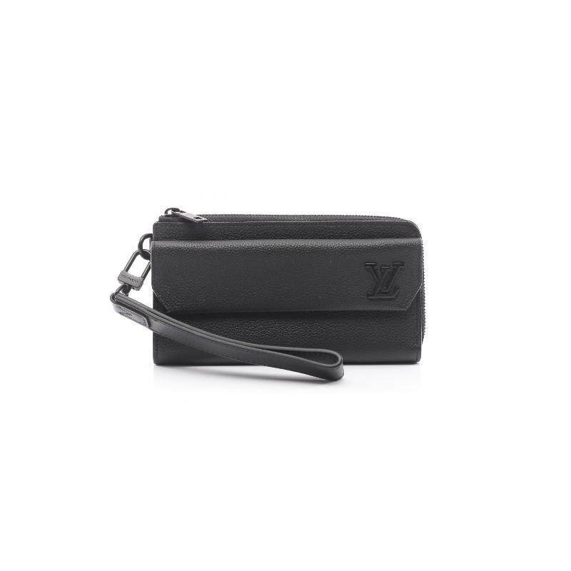 中古LV路易威登男A级95新wallet钱包牛皮长钱包黑色