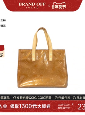 中古LV路易威登女包B级9新Vernis Lead托特包漆皮老花手提包正品