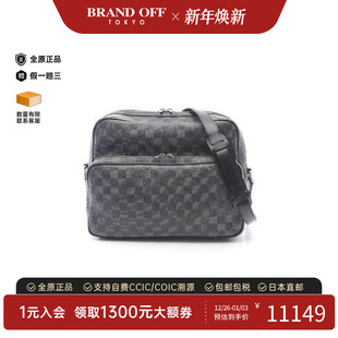 中古LV路易威登男包A级95新Shoulder 防水帆布斜挎包 bag肩包涂层
