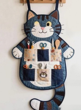 DIY Cat Wall Organizer Sewing PatternDIY 猫咪墙面收纳盒挂件