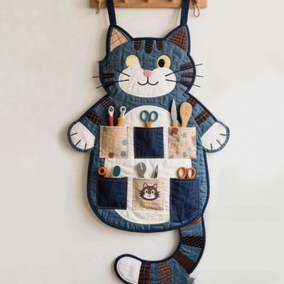 DIY Cat Wall Organizer Sewing PatternDIY 猫咪墙面收纳盒挂件