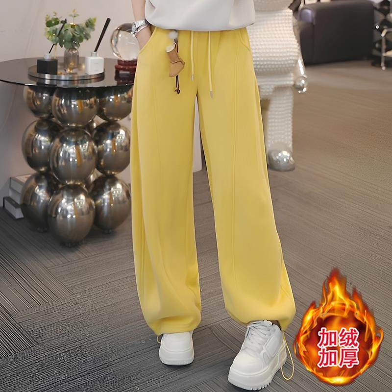 JOYIASS裤子2025新款今年流行爆款时尚加绒加厚休闲阔腿裤秋冬季