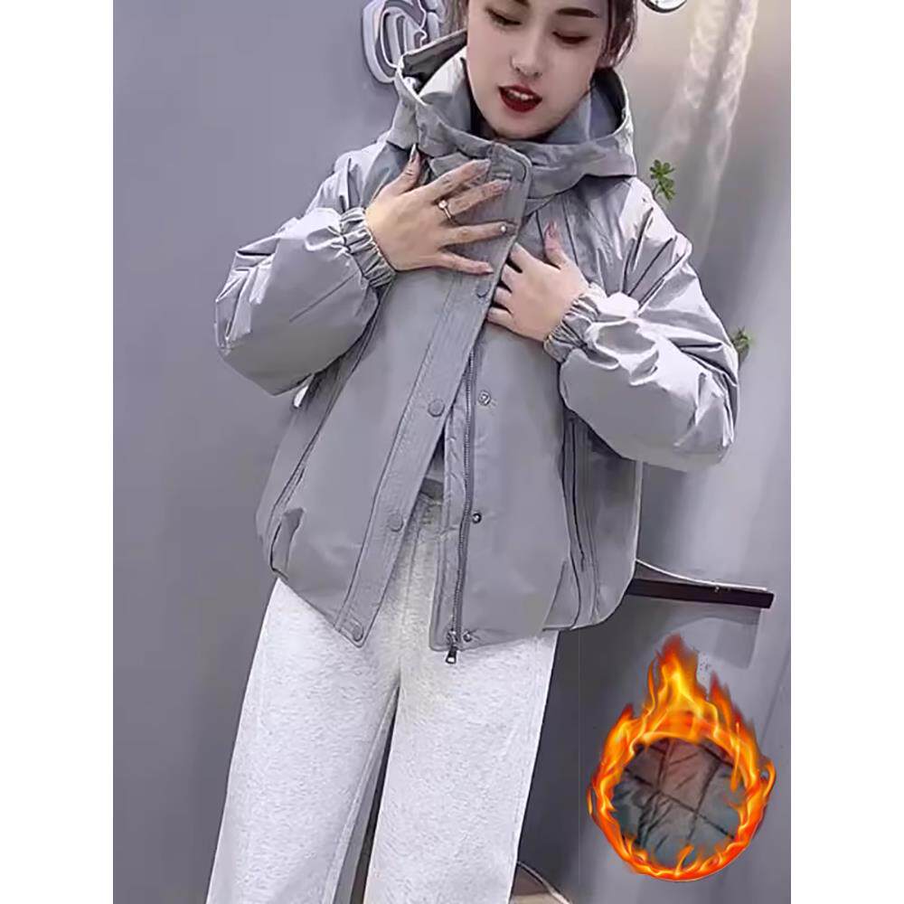 JOYIASS夹外套女2025秋冬季新款爆款时尚简约超好看加厚保暖连帽