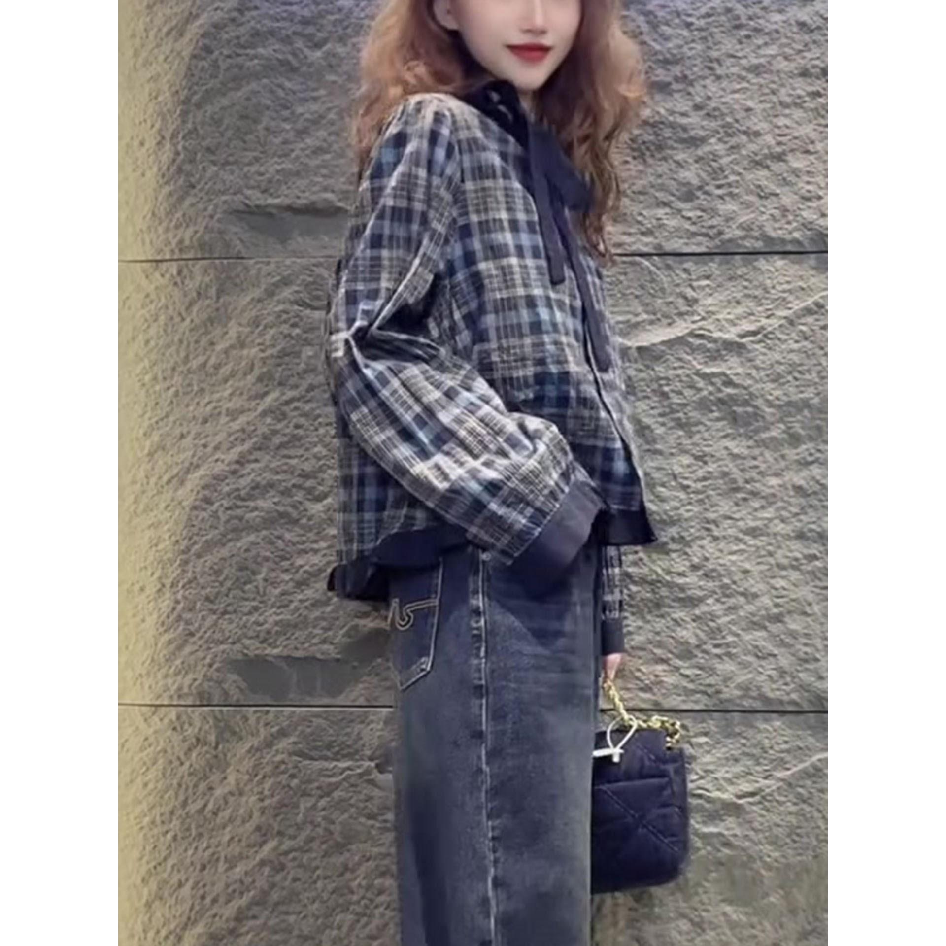 JOYIASS法式覆古气质格纹长袖衬衫2025新款春秋季女士独特超好看