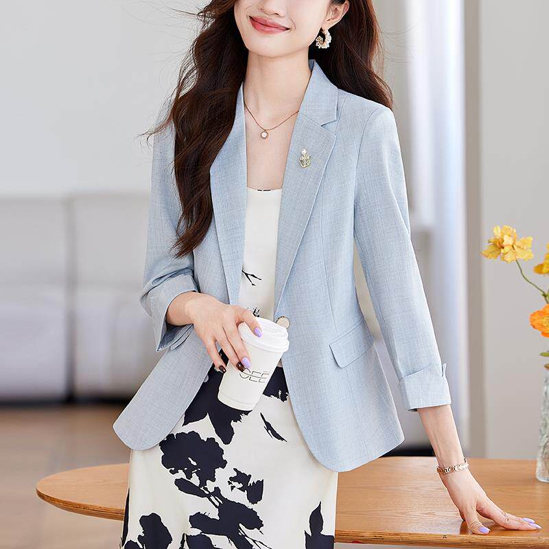 BLLOUKE气质修身短款西装外套女春秋季2024新款秋装时尚收腰西服