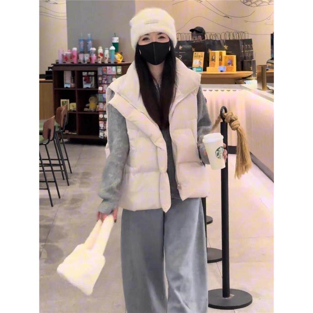 JOYIASS马夹女士2025秋冬季新款简约高级感立领无袖坎肩夹保暖加