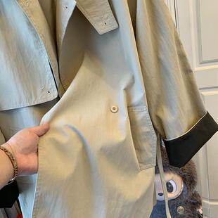 JOYIASS2025春秋季新款女士韩版设计感宽松显瘦百搭洋气系带中长