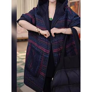 JOYIASS2025冬季新款女士中长款加厚连帽外套时尚别致设计感保暖