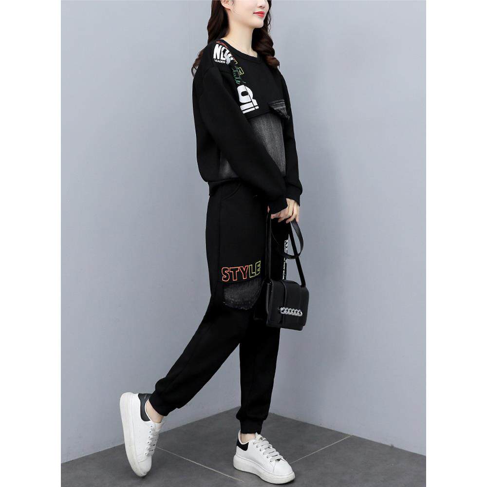 JOYIASS妈妈时尚气质休闲运动卫衣套装女2025早秋新款大码胖MM洋