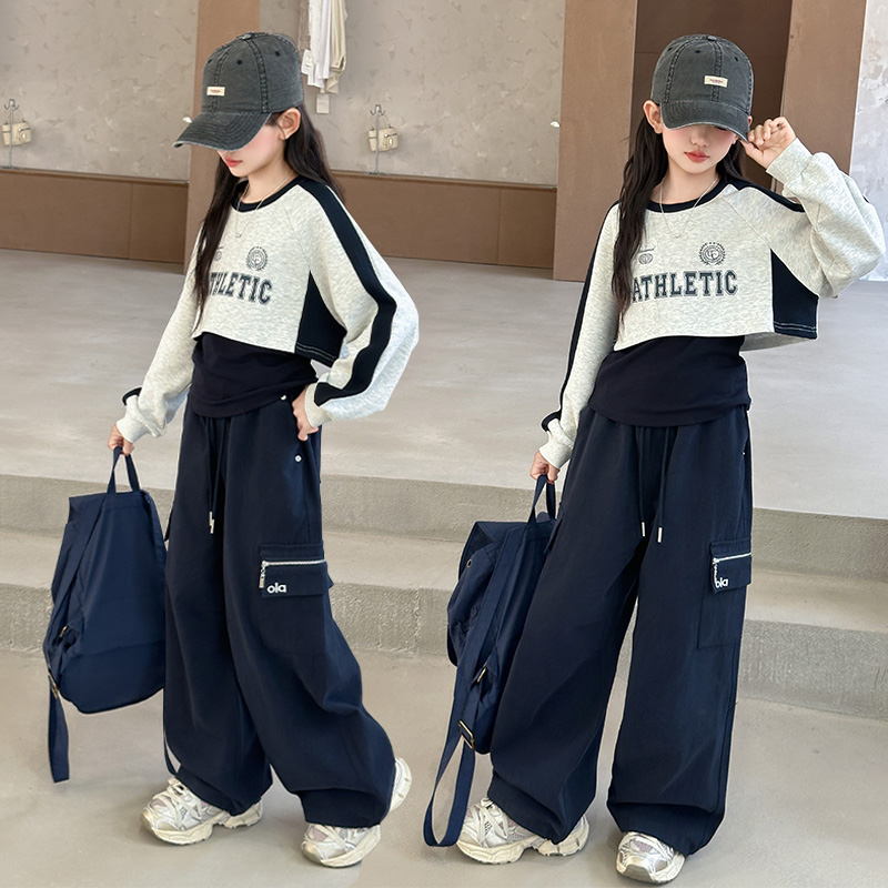 2025新款女童春秋季卫衣爵士舞服