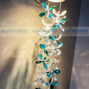 现代轻奢水晶壁灯背景墙走廊过道艺术个性创意花朵浪漫卧室床头灯