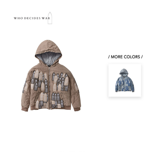 高街复古窗户与阴影层次贴布拉链工装 WHO 25FW WAR 夹克 DECIDES