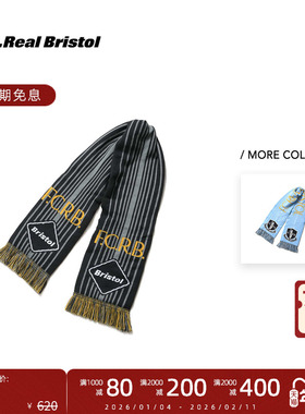 F.C.Real Bristol 25FW 复古F.C.R.B.球队冠军奖杯图案流苏围巾