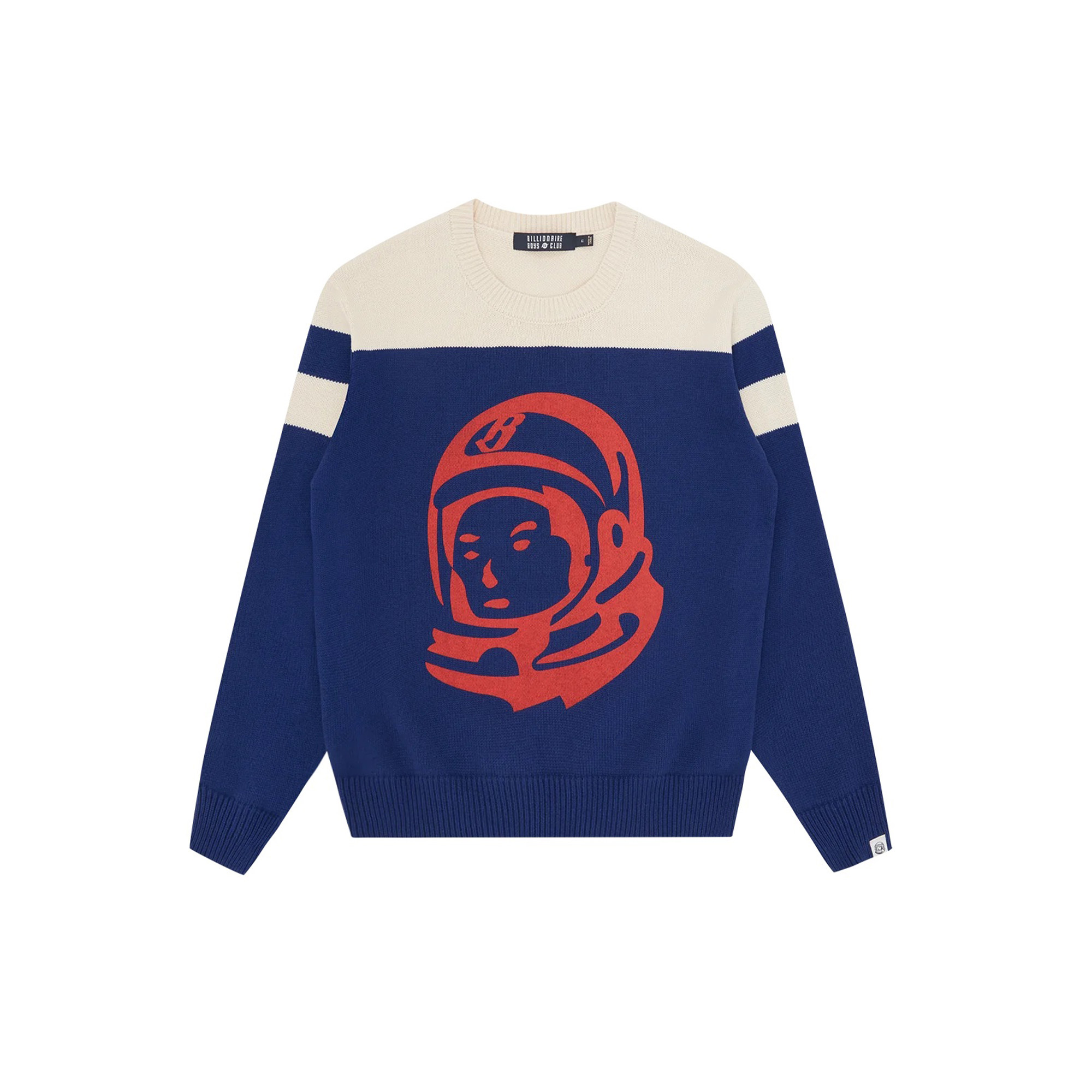 【嘻哈文化】Billionaire Boys Club BBC 宇航员头像提花拼色毛衣
