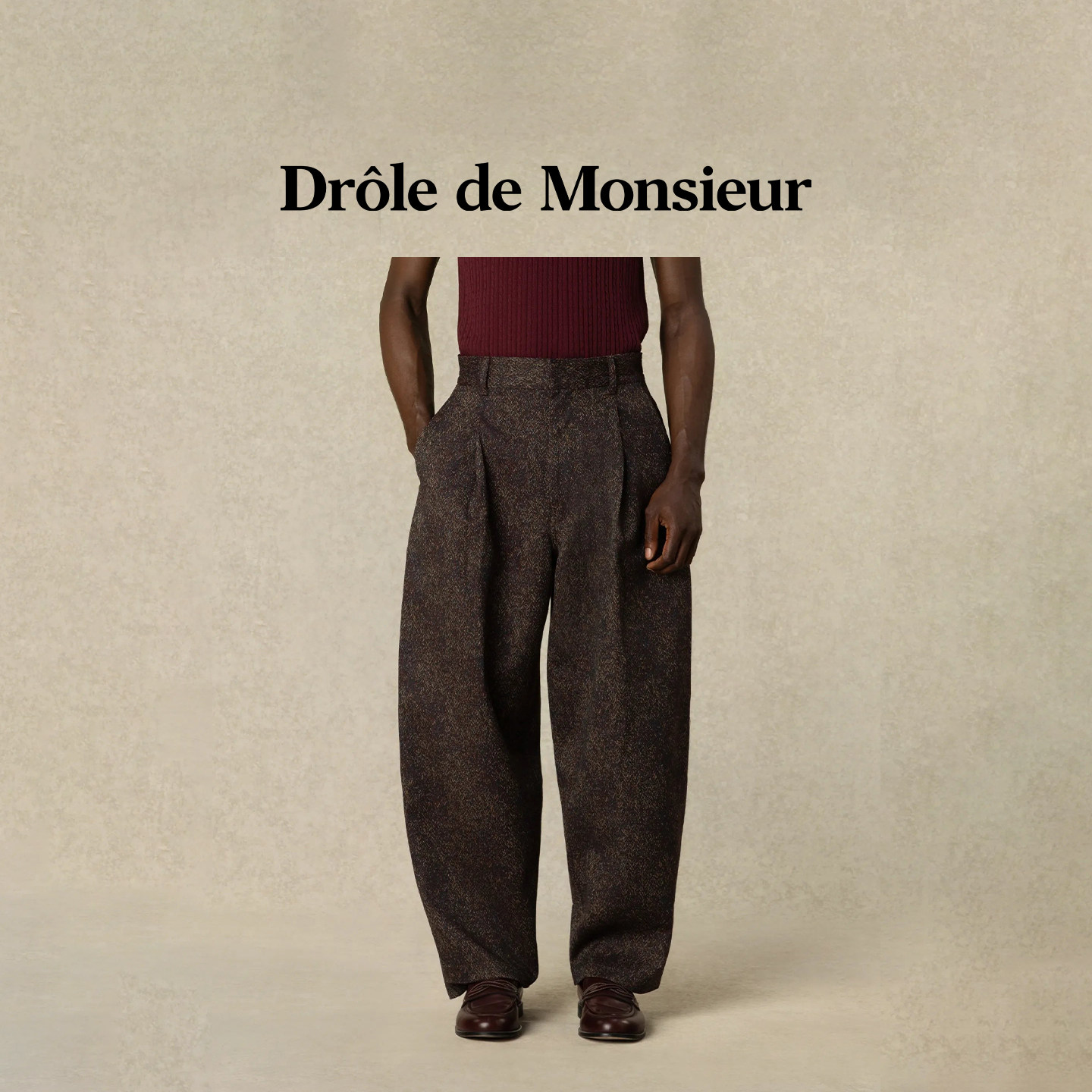 Drole de Monsieur DDM 26FW 法国品牌 复古羊毛混纺提花气球裤