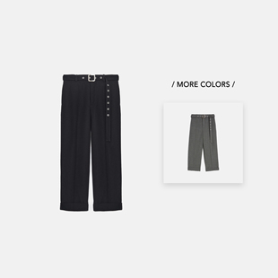 Overflow 男士 JIL 25FW 开织羊毛多孔铆钉腰带直筒长裤 SANDER