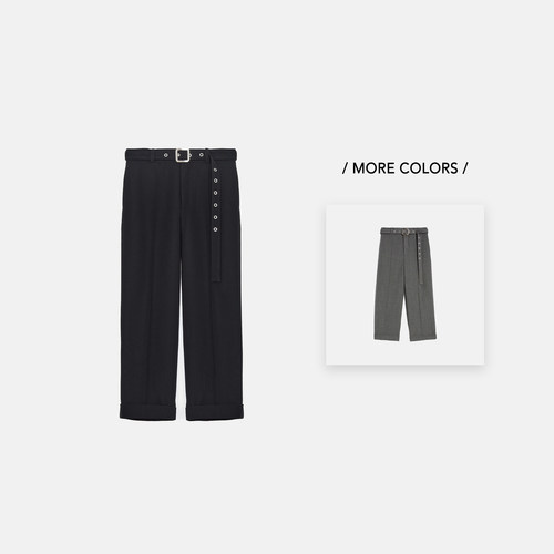 JILSANDER25FW铆钉腰带长裤