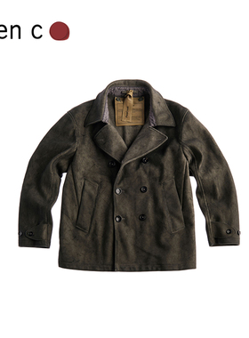 【军事机能】Ten C  海军PEACOAT版型军旅复古做旧双排扣夹克外套