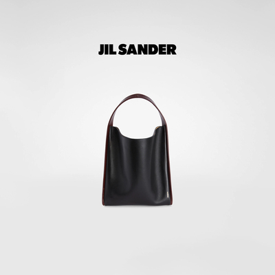 JILSANDER黑棕撞色羊皮托特包