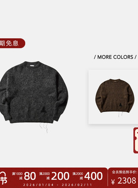 【都市户外】ROA 意大利 25FW 马海毛嵌花LOGO标休闲针织卫衣