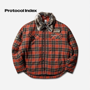 街头复古格纹毛绒领法兰绒衬衫 25FW 夹克外套 index protocol
