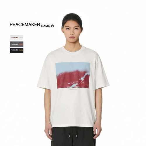 PEACEMAKER风景印花纯棉短袖T恤