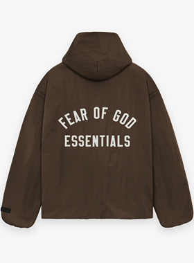 FOG Essentials 24FALL HOLIDAY 后背LOGO印花连帽按扣夹克外套