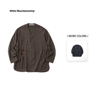 Mountaineering 道袍衬衫 25FW 羊毛混纺格纹面料日式 白山 White