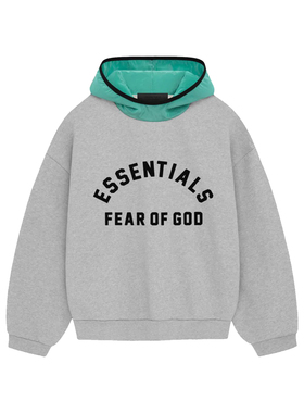 Fear Of God Essentials 24新品 Drop2 弧形LOGO连帽卫衣拼色帽衫