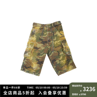 24SS HIROSHIMA CAMO 424 夏意大利产水洗磨破迷彩宽松短裤 五分裤