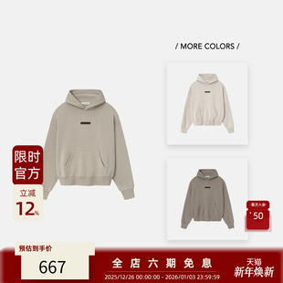 25SS Fear Essentials God LOGO字母拉丝烫标印花设计连帽卫衣