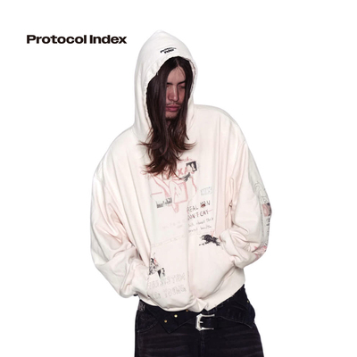 PROTOCOLINDEX手绘涂鸦连帽卫衣