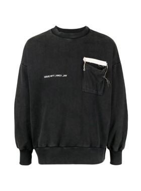 VAL KRISTOPHER 小众设计师品牌 秋百搭水洗做旧圆领套头卫衣