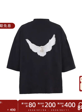 YEEZY x GAP 三方联名 DOVE 3/4 Kanye同款7分袖鸽子宽松短袖T恤