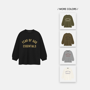 Essentials God FALL24 大学系列主线同款 T恤 Fear 印花棉长袖