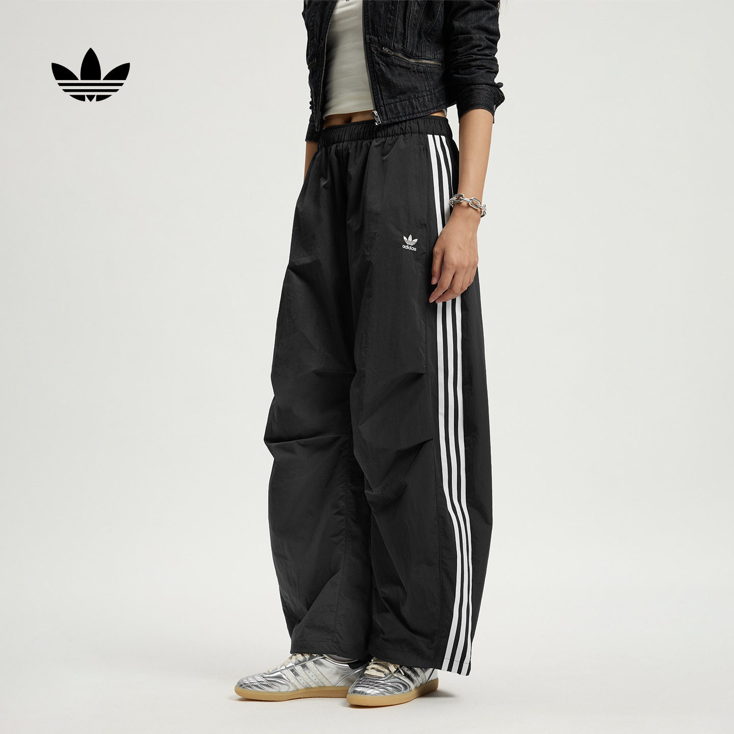 休闲舒适梭织弯刀裤女装adidas Originals阿迪达斯三叶草官方,运动服/休闲服装,运动长裤,淘宝优惠券,粉丝福利购,淘宝优惠卷