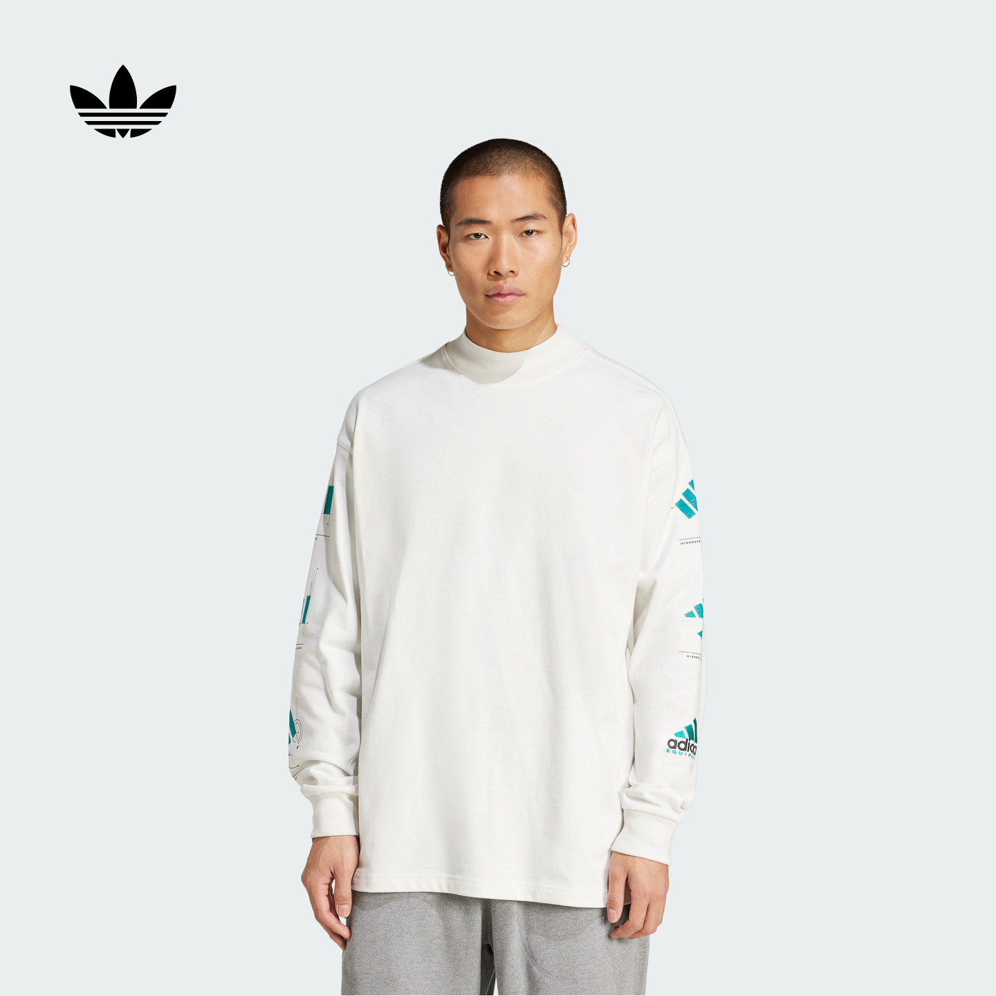 阿迪达斯三叶草男宽松圆领长袖T