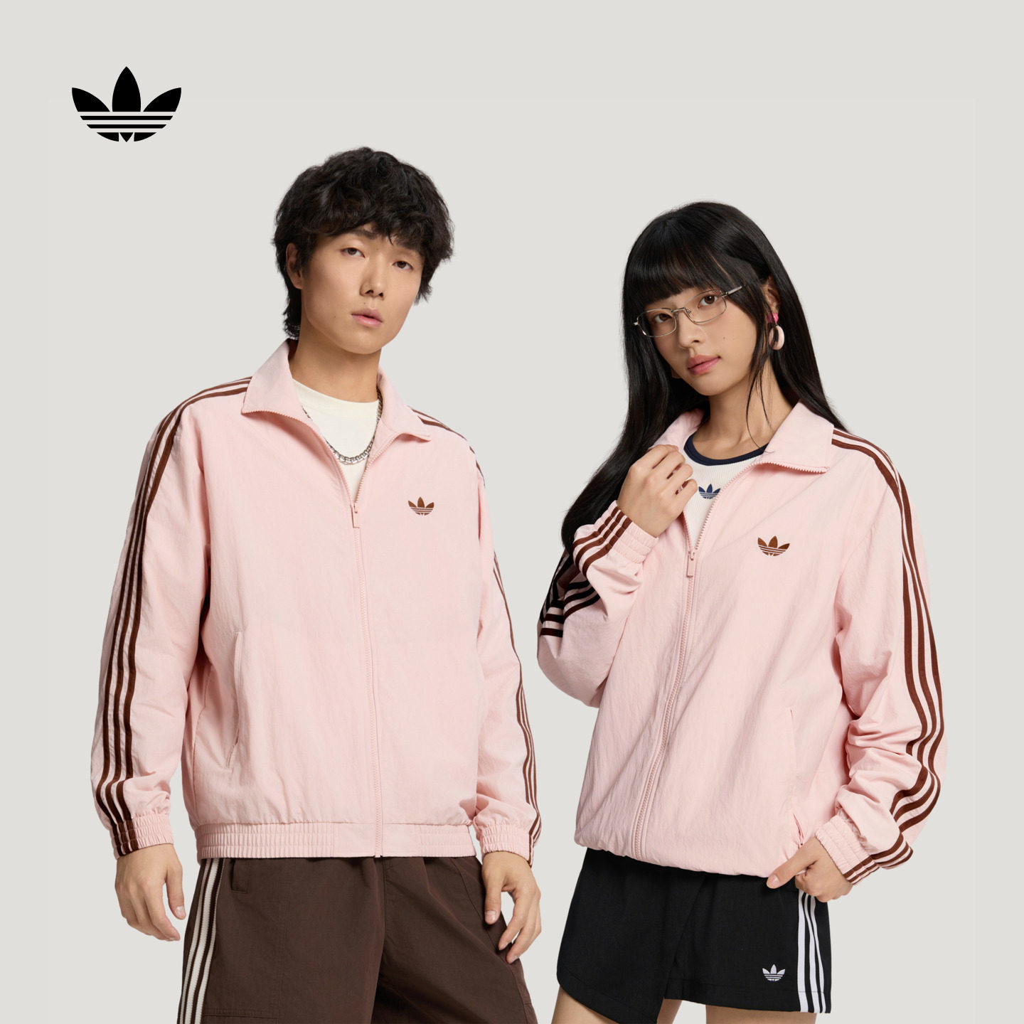 王鹤棣同款足球风立领夹克薄外套男秋季adidas阿迪达斯三叶草