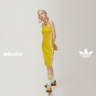 Originals阿迪达斯三叶草 adicolor复古穿搭吊带连衣裙女夏adidas