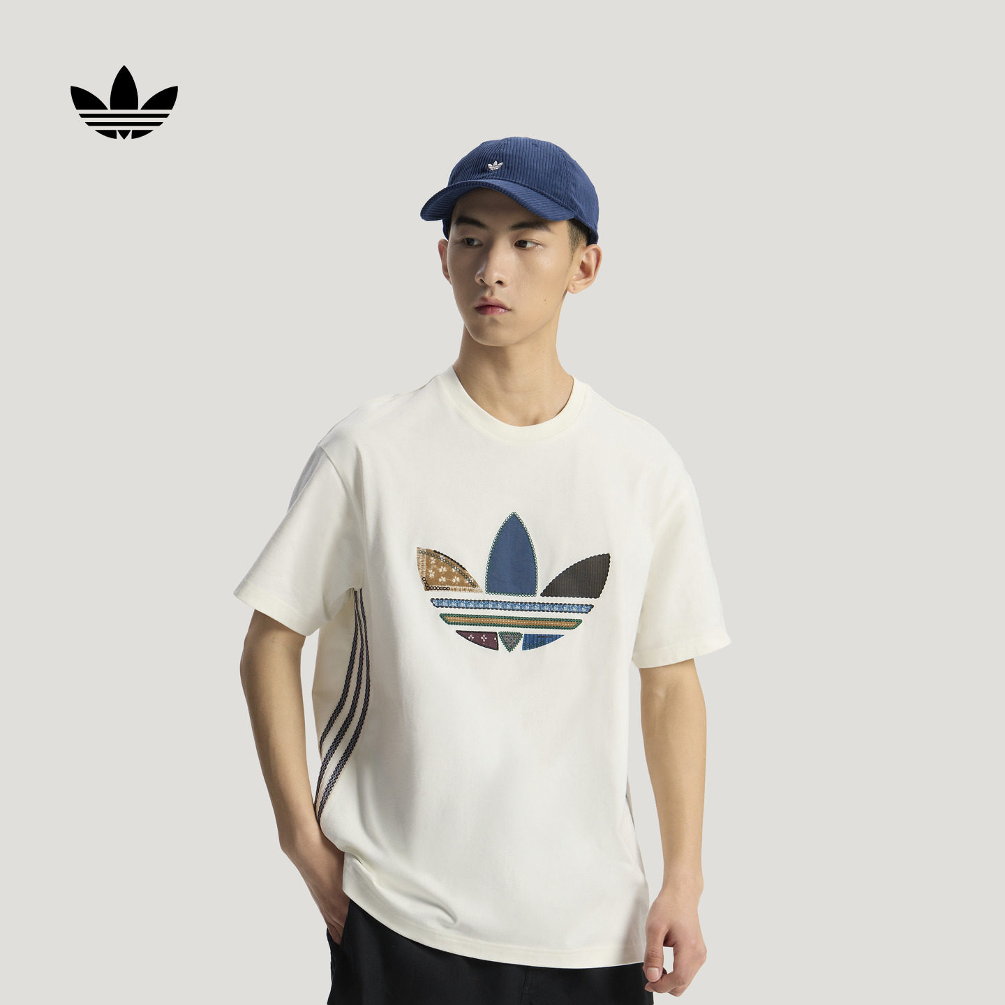 松弛感宽松运动纯棉短袖上衣T恤男装新款adidas阿迪达斯三叶草