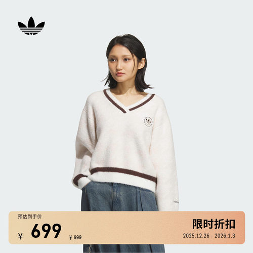 阿迪达斯三叶草女子针织衫
