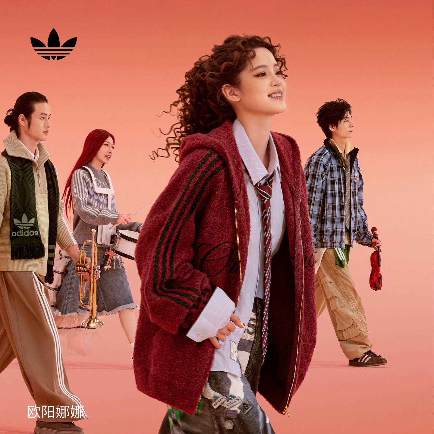 明星同款新年款针织绒面休闲夹克外套男女冬adidas阿迪达斯三叶草,运动服/休闲服装,运动茄克/外套,淘宝优惠券,粉丝福利购,淘宝优惠卷