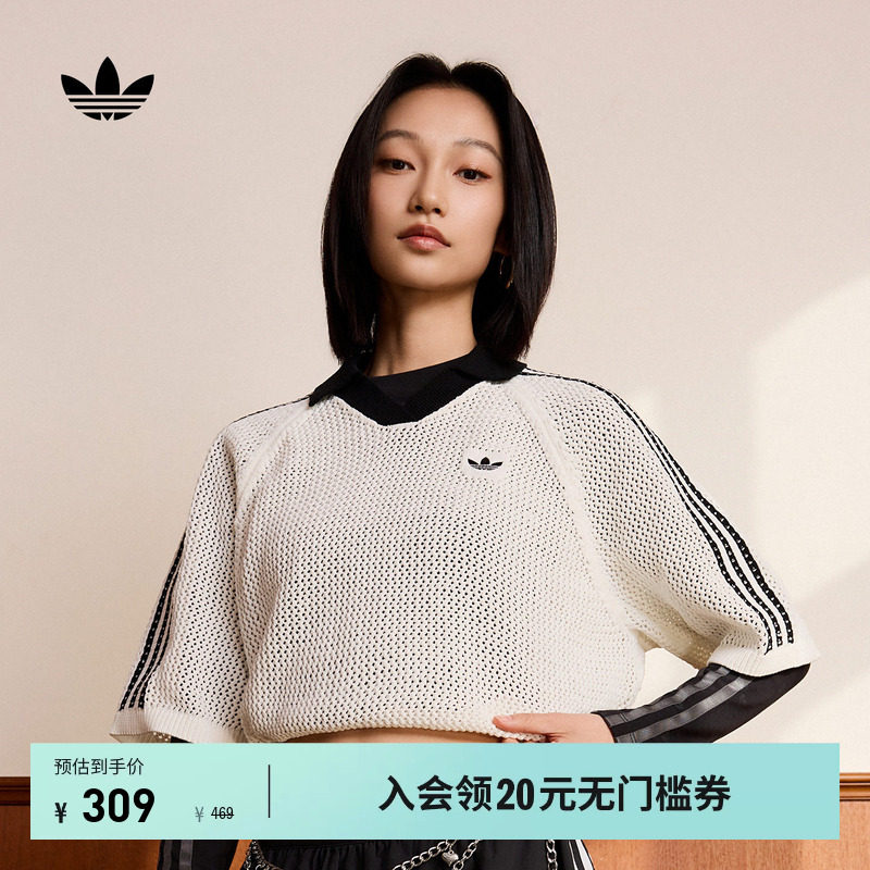 阿迪达斯三叶草女子短袖POLO衫图片