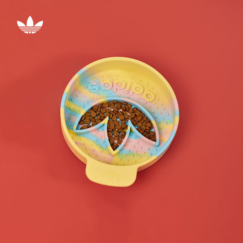 宠物慢食碗多彩渐变缓食狗碗猫碗新款adidas阿迪达斯三叶草