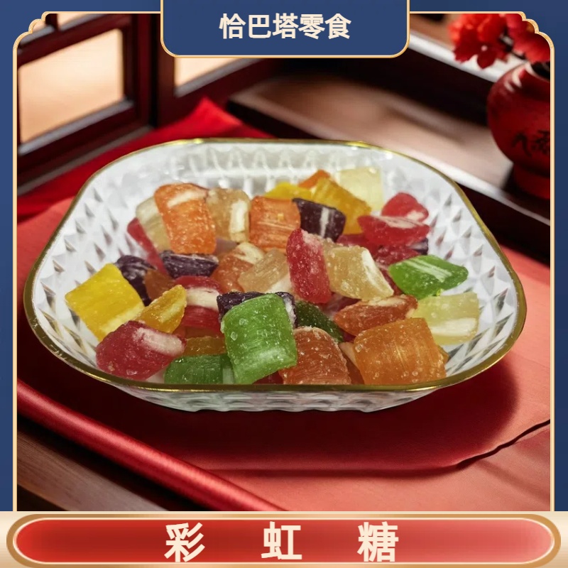 天津特产80后水果糖彩虹糖薄荷糖老式传统光糖花糖水果块糖250克