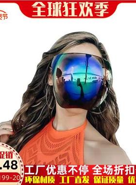 跨境镀膜彩色一体式高清透明防雾防飞溅防护面罩blooc face shiel