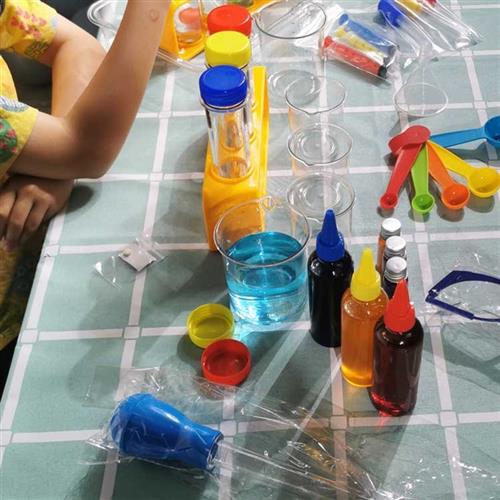 儿童塑料试管架刻度量杯滴管搅拌棒色素幼儿园科学小实验器材套装
