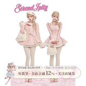 毛呢外套套装 少女椰子 针织开衫 千鸟格裙 千金系 绒粉千金冬季