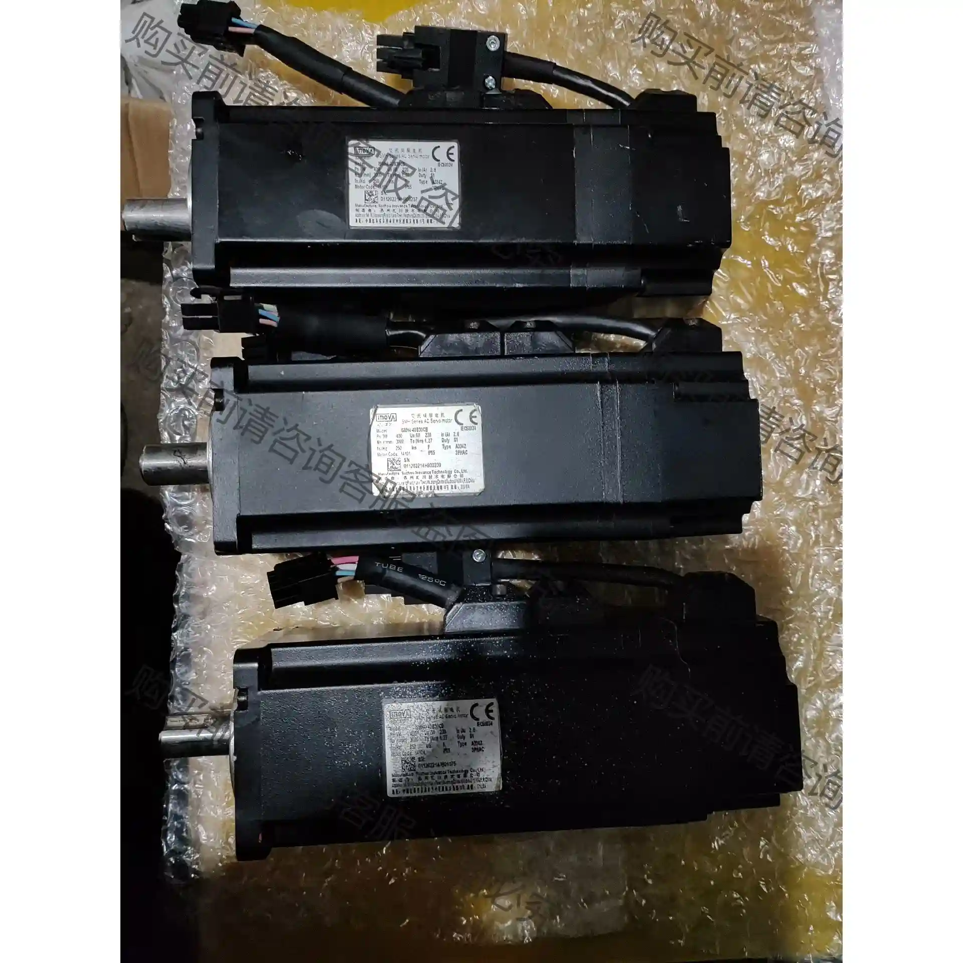 汇川伺服400w带刹车电机，lSMH4一40B30CB一A3 议价再拍 拆机件