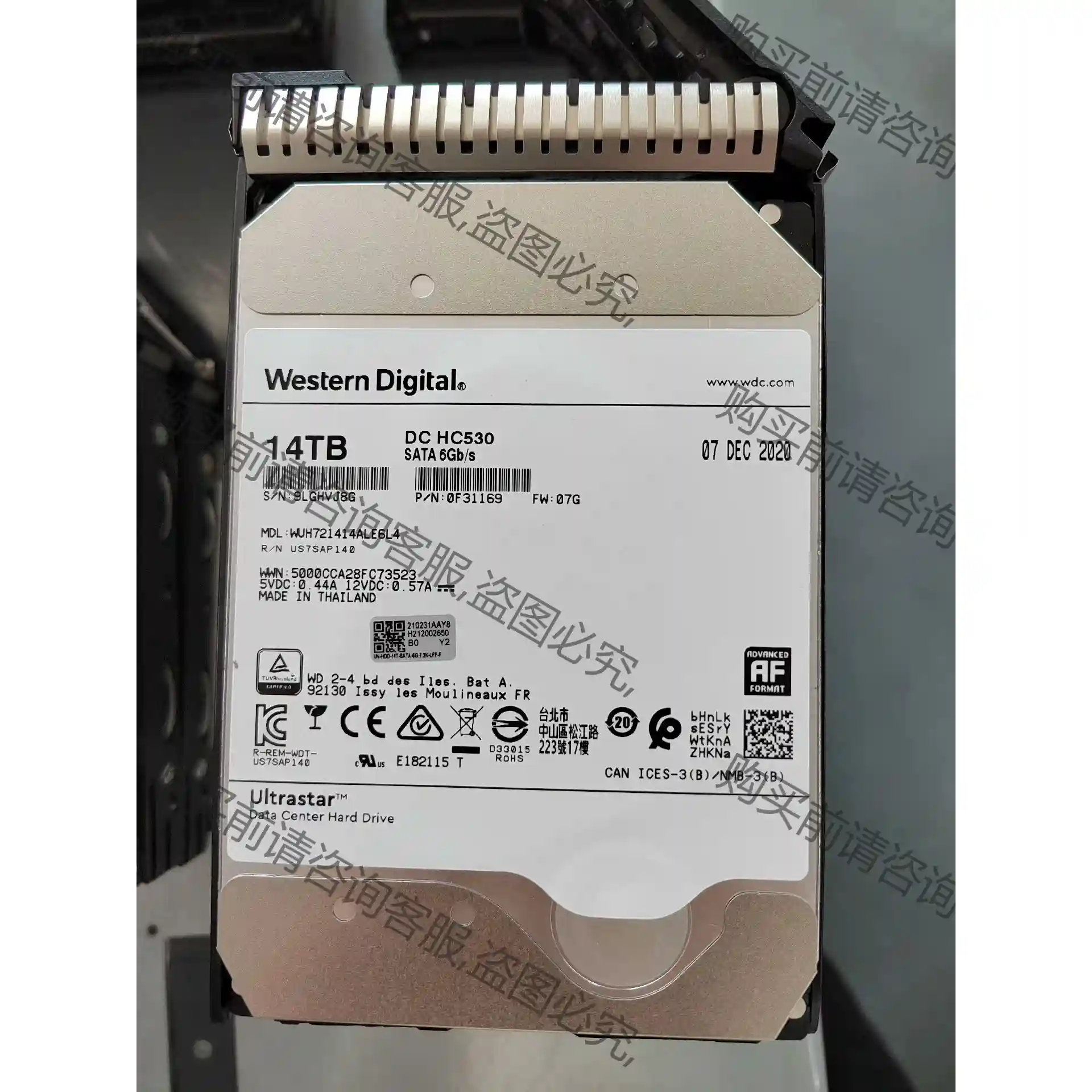 西数 WUH721414ALE6L4 硬盘【14TB SAT 议价再拍 拆机件
